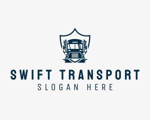 Delivery Truck Logistics Crest logo design