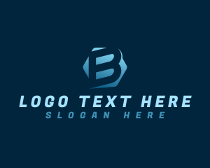 Negative Space - Creative Hexagon Letter B logo design
