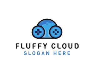 Digital Cloud Arcade Game logo design