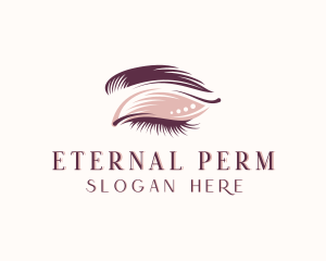 Perm - Eyelashes Cosmetic Makeup logo design