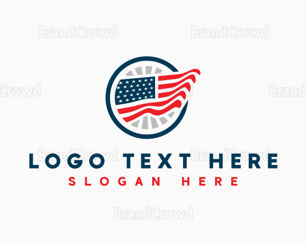 Patriotic USA Flag Logo