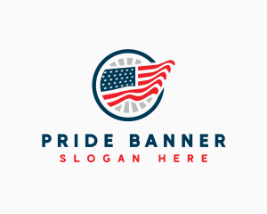 Patriotic USA Flag logo design