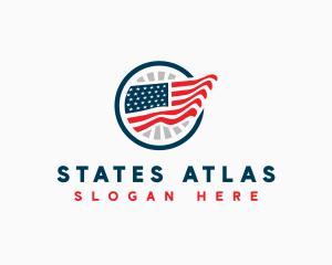 Patriotic USA Flag logo design