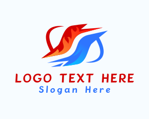Snow - Heating Cooling Letter S logo design