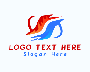 Torch - Heating Cooling Letter S logo design