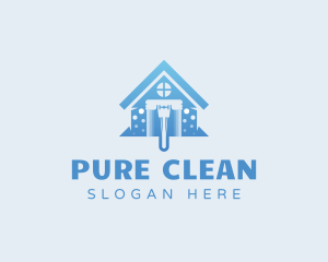 House Mop Cleaner logo design