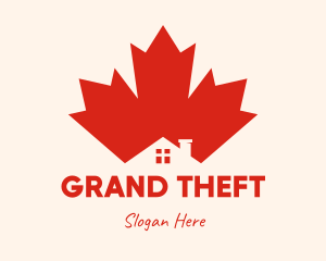Canada - Red Maple Leaf House logo design