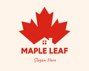 Red Maple Leaf House logo design