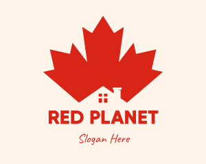 Red Maple Leaf House logo design