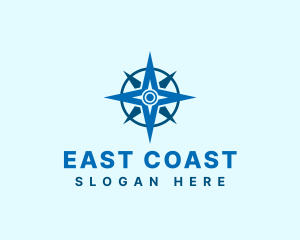 East - Sailing Travel Compass logo design