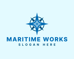 Sailing Travel Compass logo design