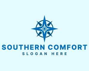 South - Sailing Travel Compass logo design