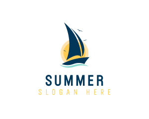 Summer Boat Sailing  logo design