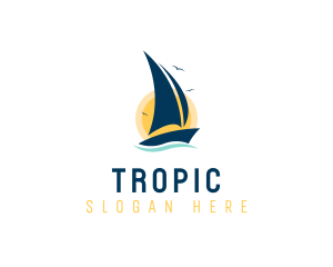 Summer Boat Sailing  logo design