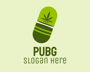 Green Weed Pill Logo