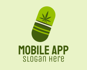 Green - Green Weed Pill logo design