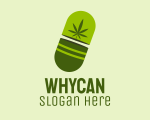 Marijuana Dispensary - Green Weed Pill logo design