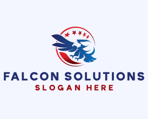 Patriotic American Eagle logo design