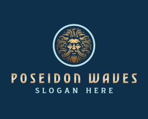 Ancient Greek Poseidon logo design