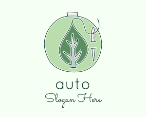 Green Leaf Embroidery Logo