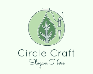 Green Leaf Embroidery logo design