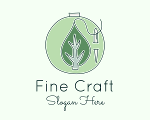 Green Leaf Embroidery logo design