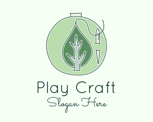 Green Leaf Embroidery logo design