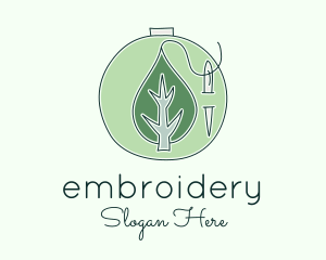 Green Leaf Embroidery logo design