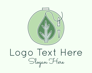 Green Leaf Embroidery Logo