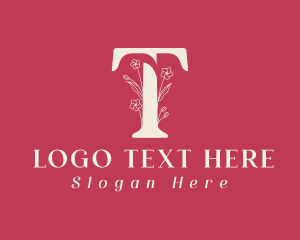 Serif - Garden Floral Letter T logo design