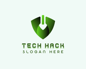 Tech Cyberspace Shield logo design