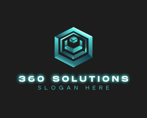 3D Tech Cube logo design