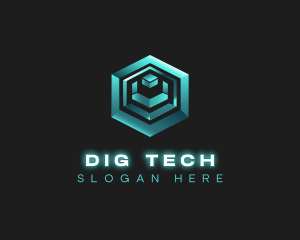 3D Tech Cube logo design