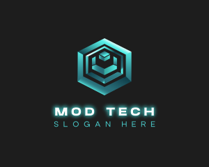 3D Tech Cube logo design