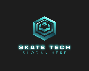 3D Tech Cube logo design