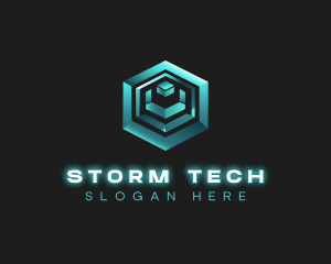 3D Tech Cube logo design