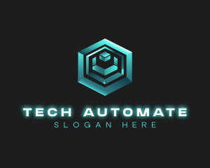 3D Tech Cube logo design