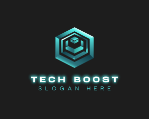 3D Tech Cube logo design