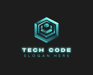 3D Tech Cube logo design