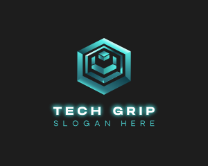 3D Tech Cube logo design