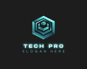 3D Tech Cube logo design