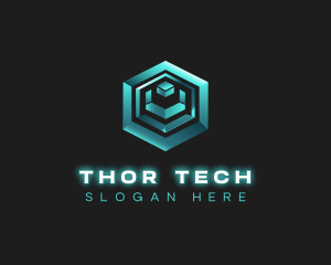 3D Tech Cube logo design