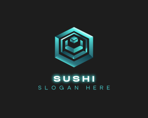 3D Tech Cube logo design