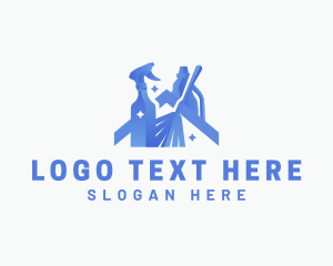 Clean - Home Cleaning Housekeeping logo design