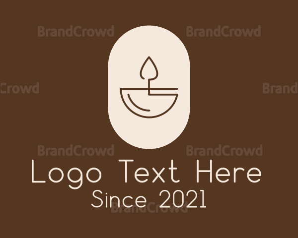 Beige Minimalist Candle Logo