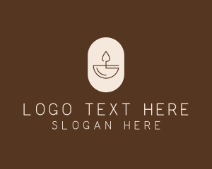 Tealight - Beige Minimalist Candle logo design