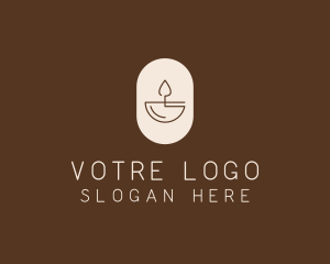 Beige Minimalist Candle logo design