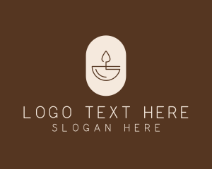 Beige Minimalist Candle logo design