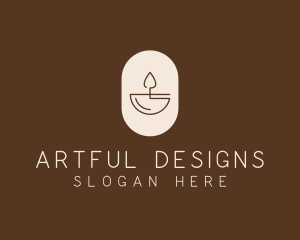 Beige Minimalist Candle logo design