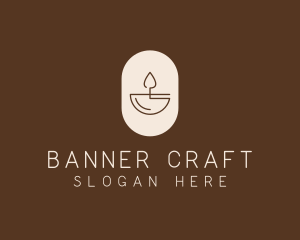 Beige Minimalist Candle logo design